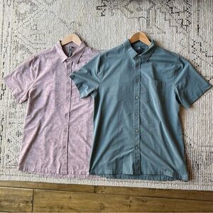 Bundle of two Vuori short sleeve button down shirts